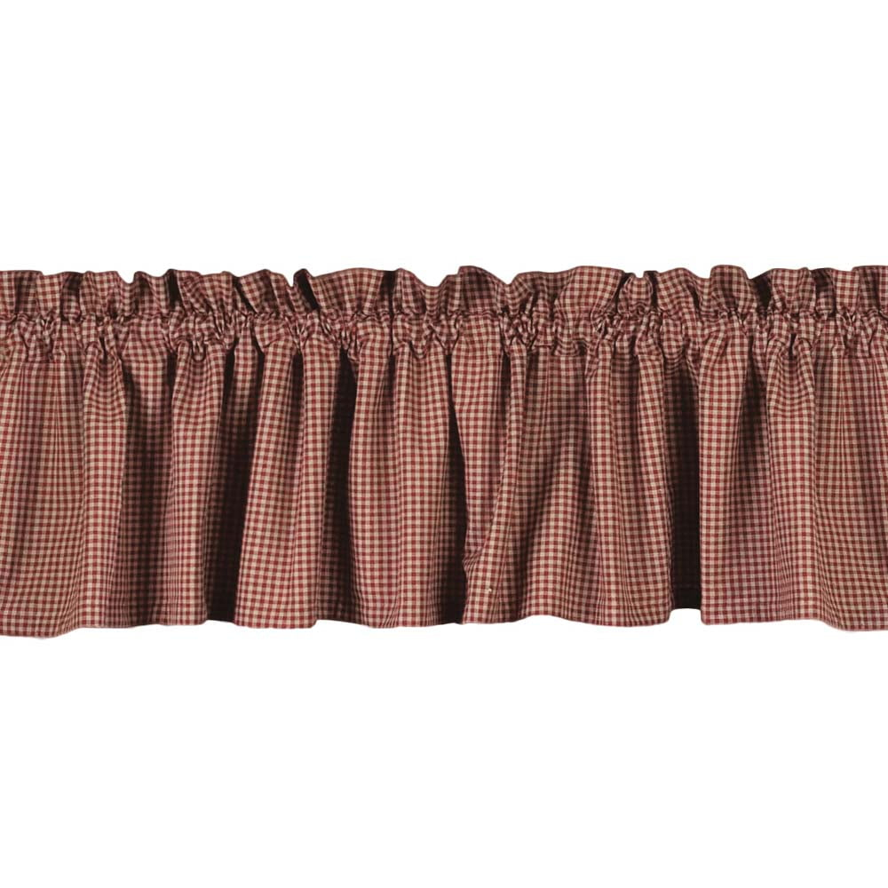 Newbury Gingham Valance Red or Black