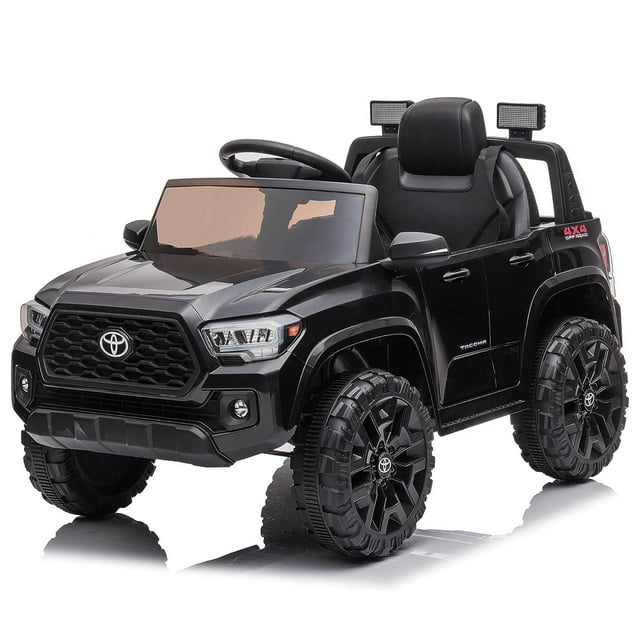 BCARORUR 12V Licensed Toyota LC250 Kids Ride On Truck Car with Parent Remote Control, 12volt Battery Powered Cars for Children, Lights, Bluetooth, Music, 2.49MPH Max Speed-Black