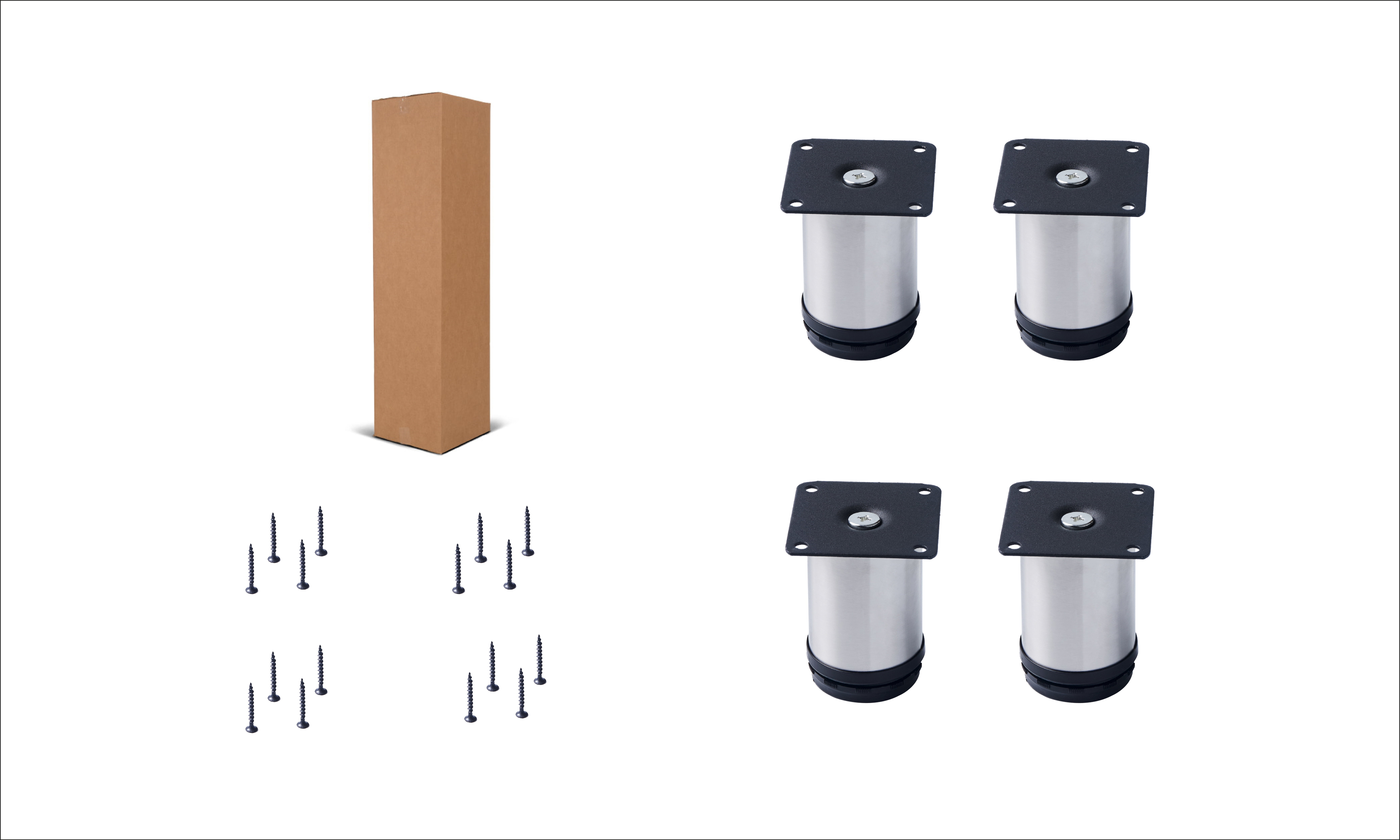 3.15" Stainless Brushed Steel Adjustable Leg (Set of 4)