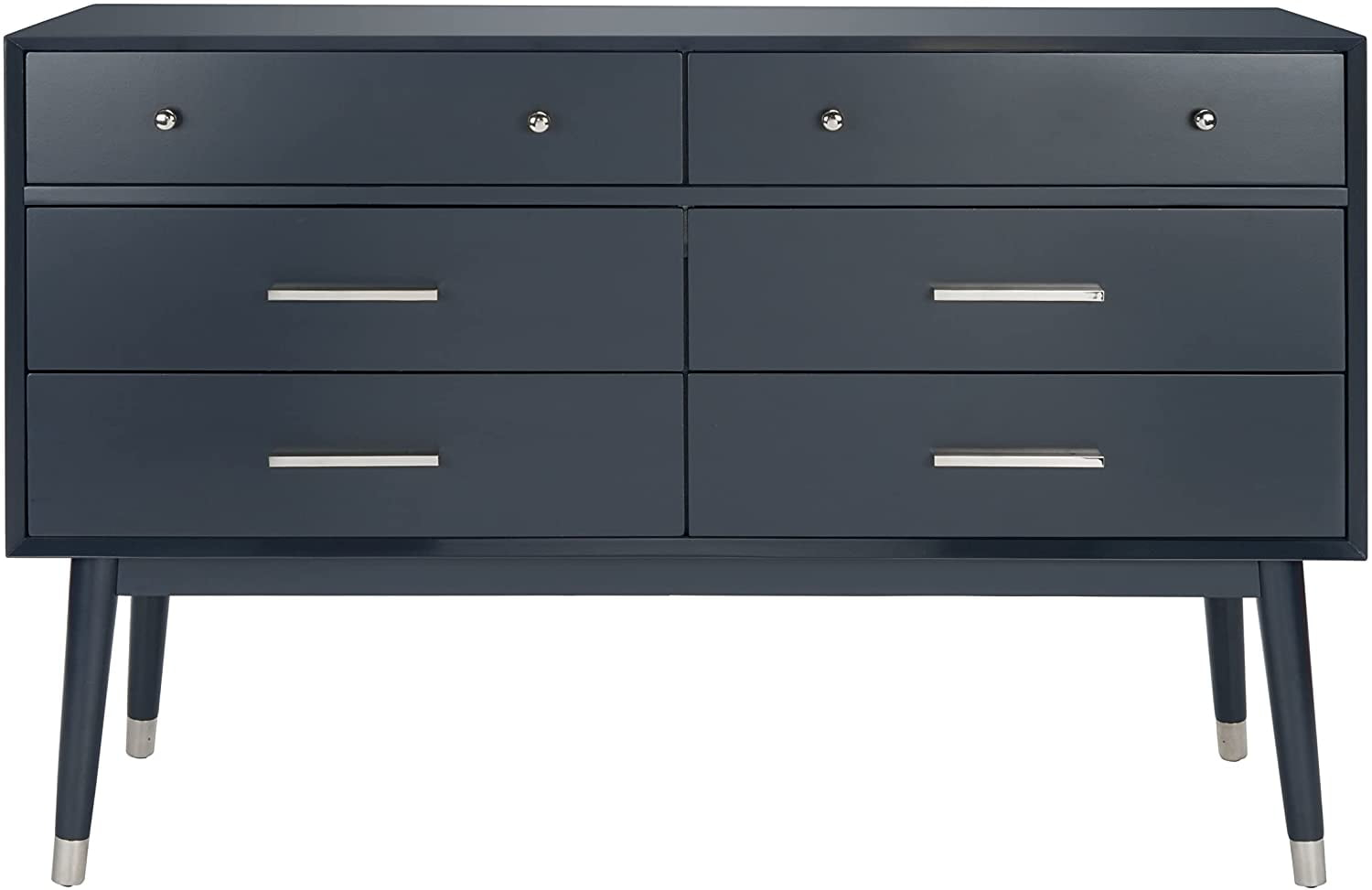 Safavieh Couture Home Collection Madden Retro Navy and Silver 6-Drawer Dresser Navy/Silver