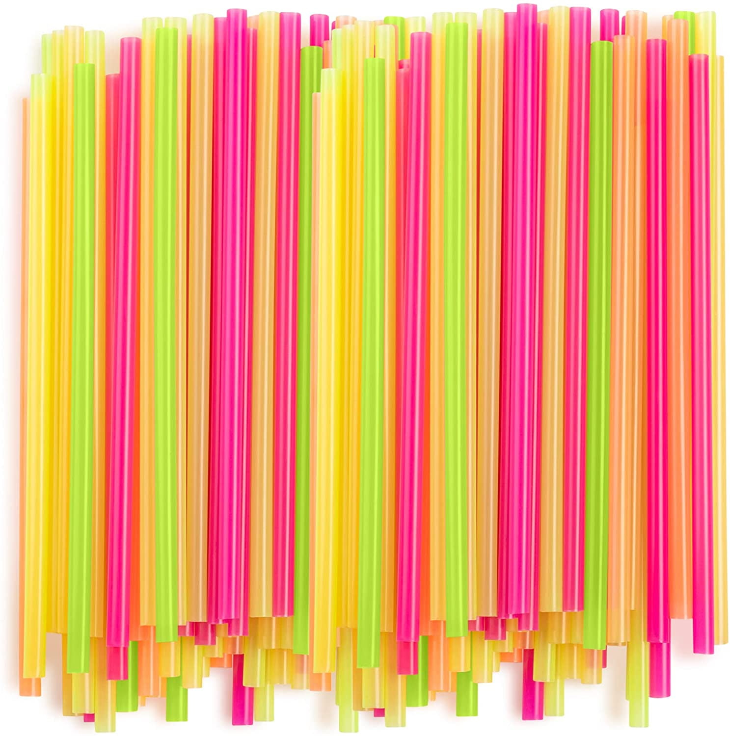 Comfy Package Wide Straws for Drinking & Smoothies [100 Pack] Assorted Colors