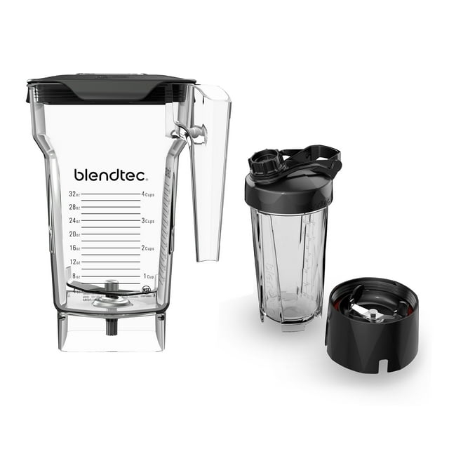 Blendtec 75 oz FourSide Jar and 34 oz GO Travel Bottle Bundle - Blender Jars and Personal Blender Attachment Compatible with Blendtec Blenders