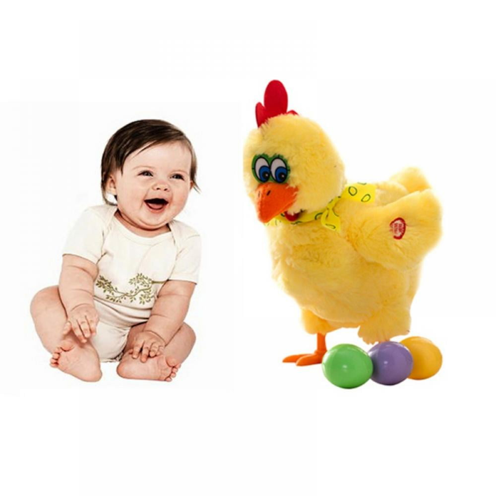 Easter Chicken Animal Toy Doll Laying Egg Electric Crazy Plush Chicken with Sound Music