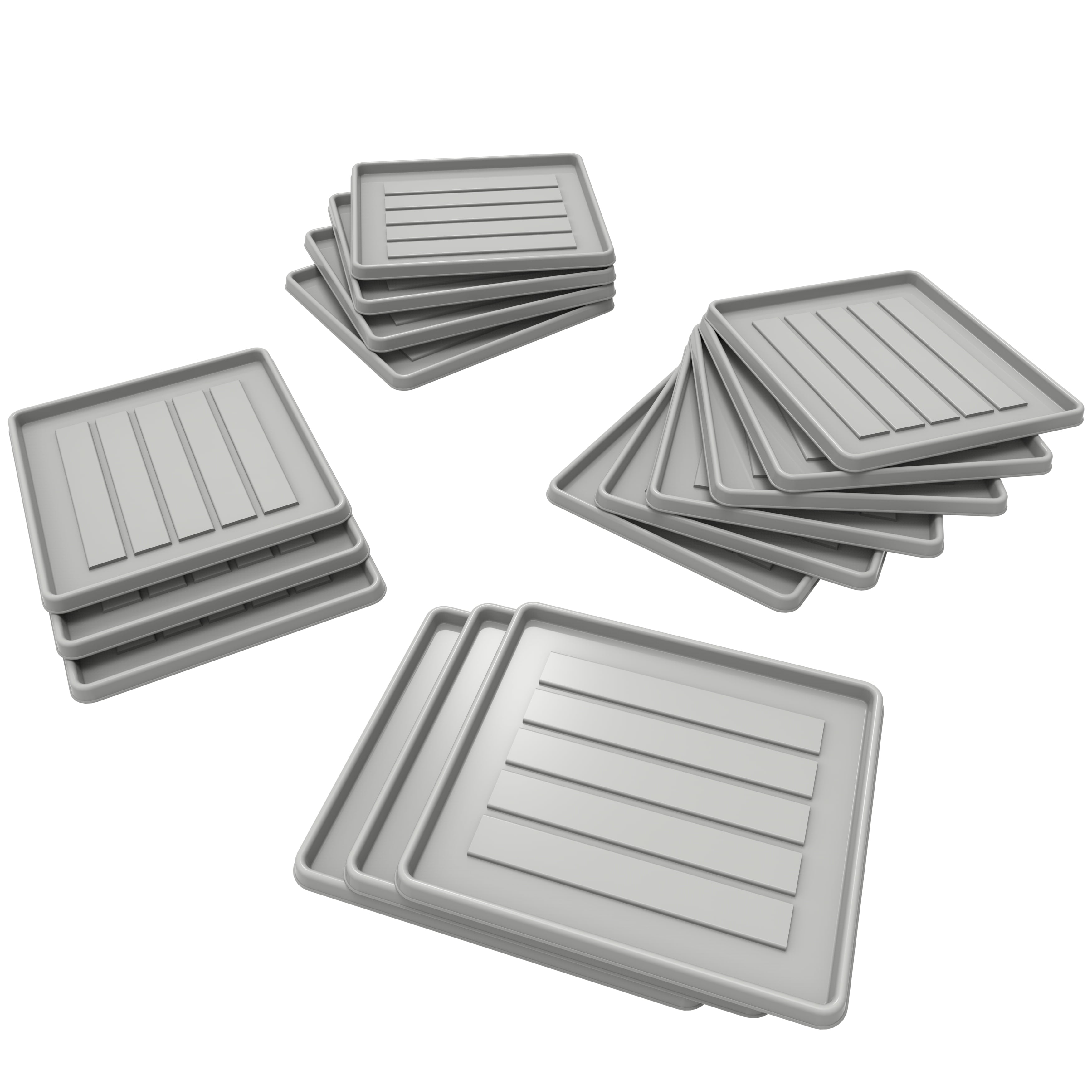 Storex School Locker / Office Cubicle Boot Tray, Gray, 18-Pack