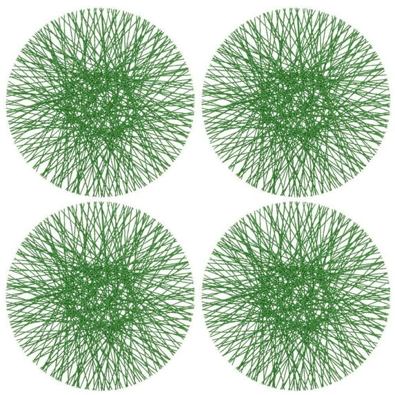 Fennco Styles Unique Paper Straw Placemats 15 Inches Round, Set of 4