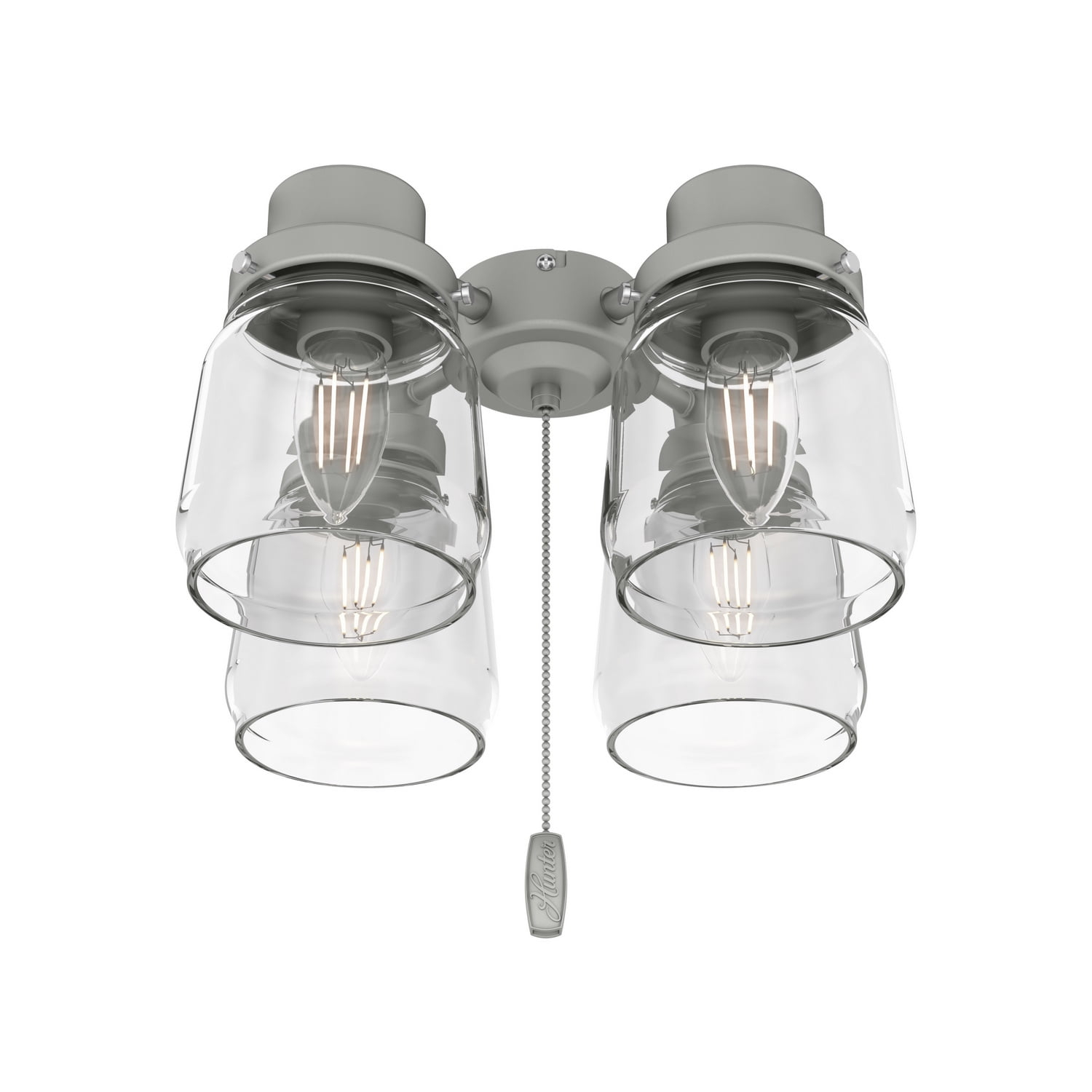 Hunter Fan 99387, Original 4 Light Accessory Fitter and Glass in Matte Silver