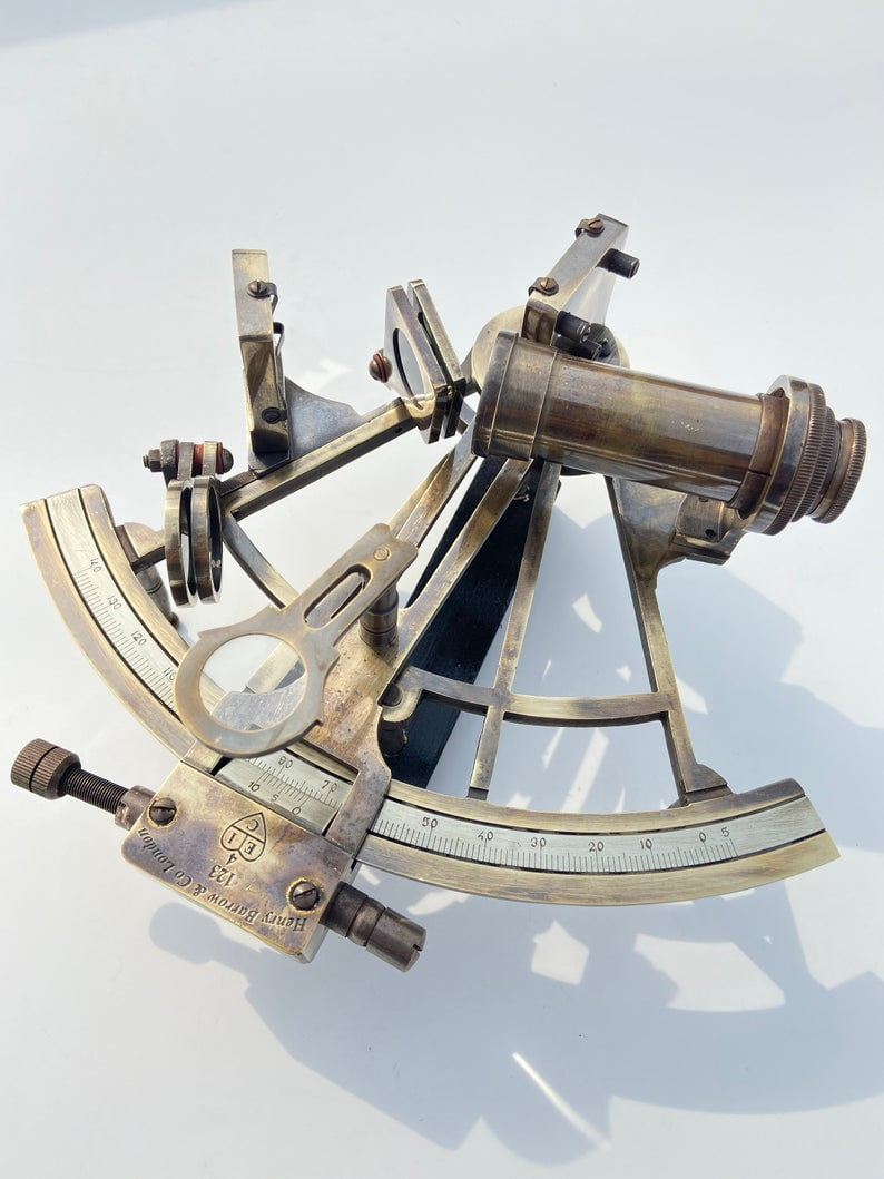 Nautical 8" Brass Working Sextant In Brown Antique | Marine Navigational Sextant