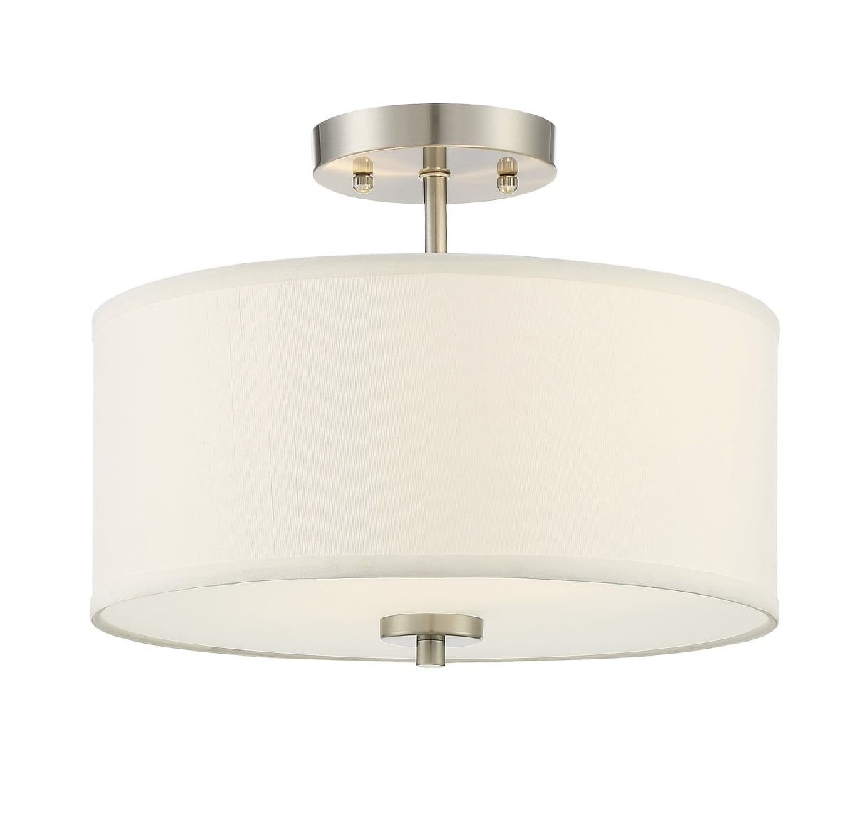 Trade Winds 2-light Drum Semi-flush In Brushed Nickel