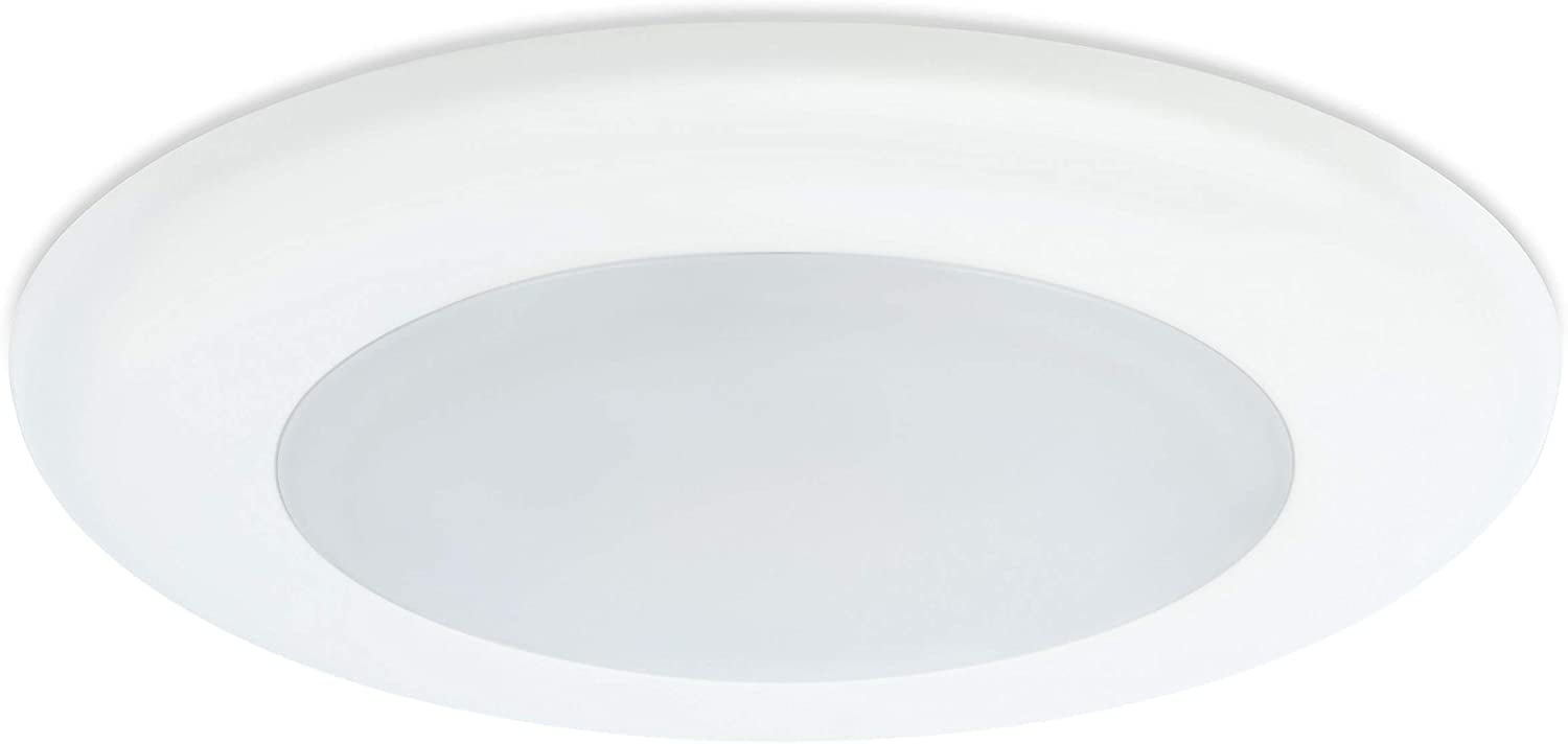 LED Surface Flush Mount Ceiling Light, 4", 10W, 650 Lumens, (100W Equivalent) Dimmable, 3000K Warm White, Surface Mount LED Downlight ETL, White Finish, Wet Location, ETL
