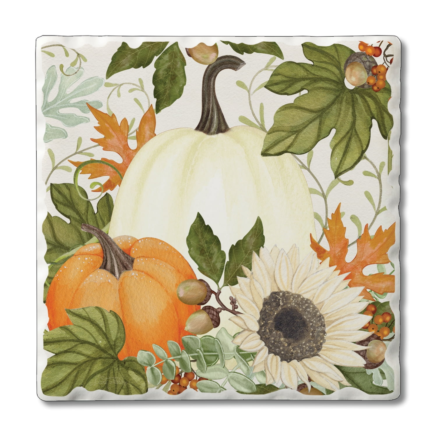 CounterArt Stoneware Square 1 Piece Coaster