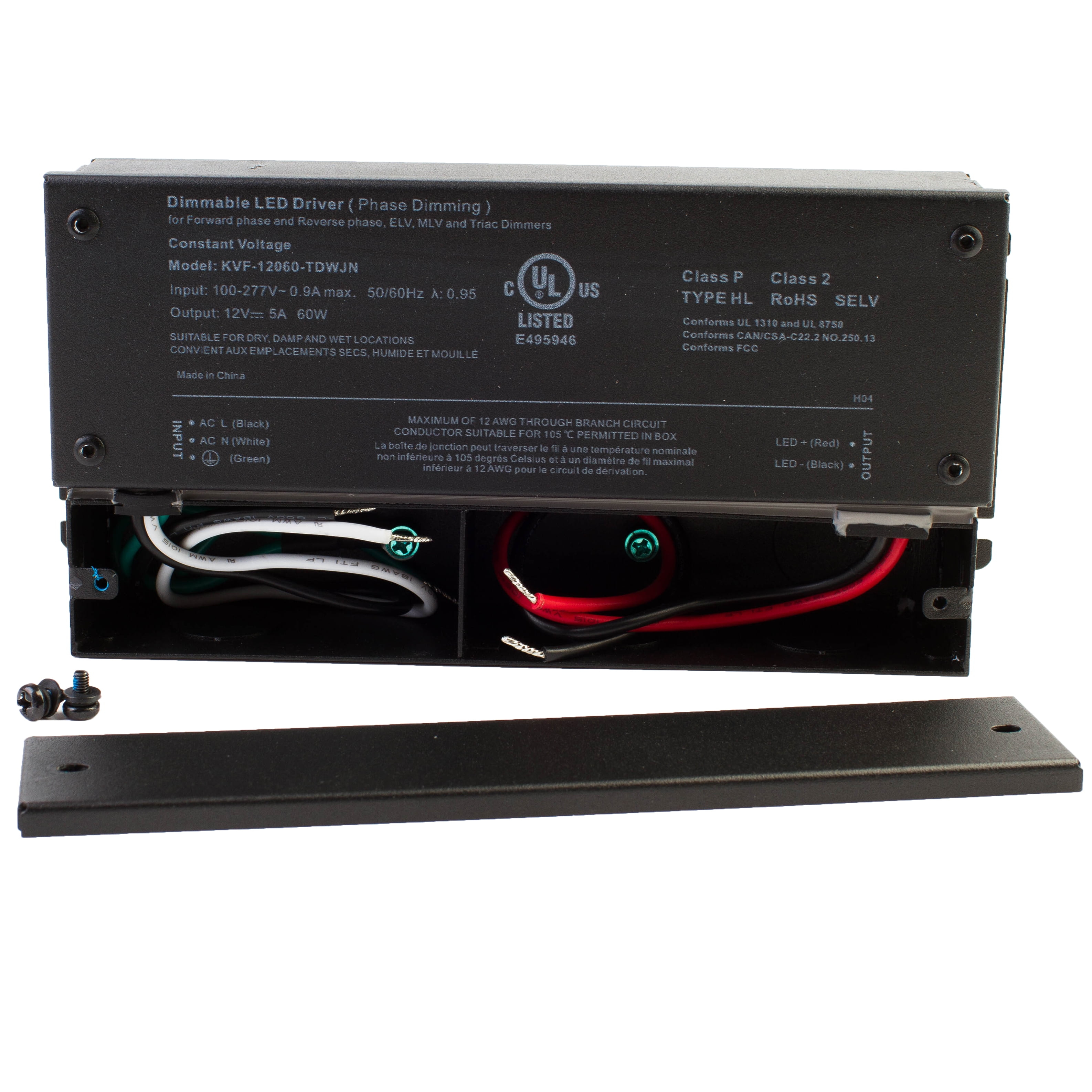 UL listed 12v 5A 60w class 2 dimmable LED driver power supply for led strip light