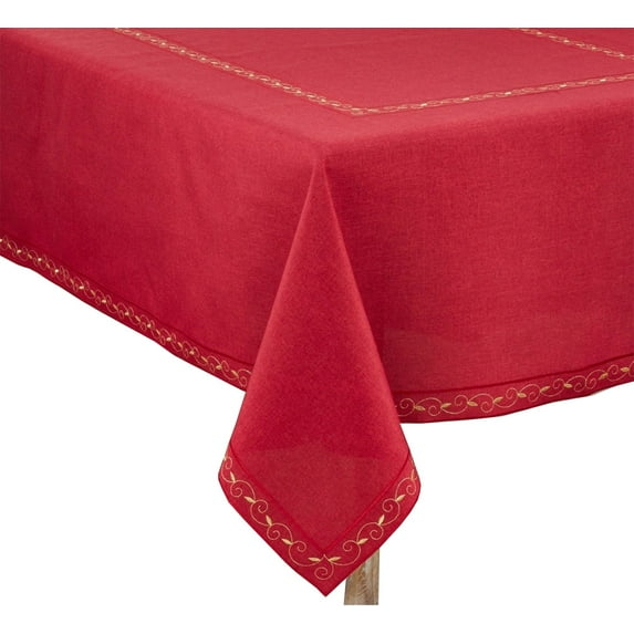 Saro Lifestyle Embroidered Holiday Tablecloth