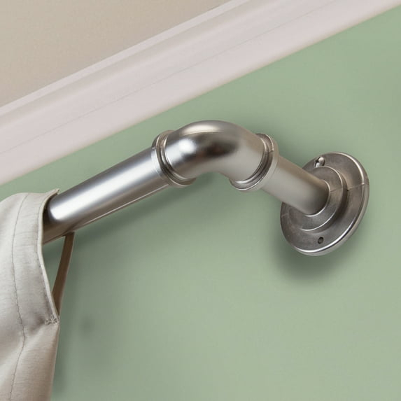 1" Dia Pipe Blackout Curtain Rod 84-120 inch in Satin Nickel,(BOT100-845)