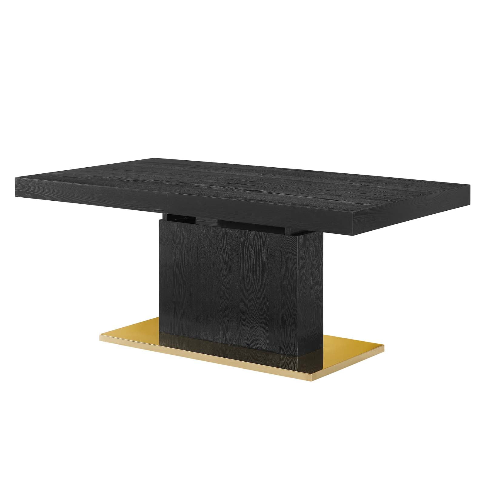 Modway Vector Expandable Dining Table in Black Gold