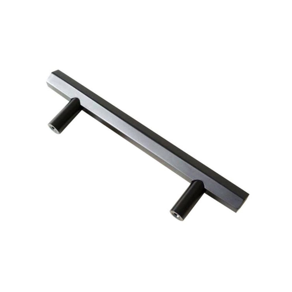 Aretha Series 6-5/16 in. (160 mm) Solid Brushed Brass Hexagon Matte Black Modern Style Cabinet Handle Cupboard Drawer Pull (5-Pack)