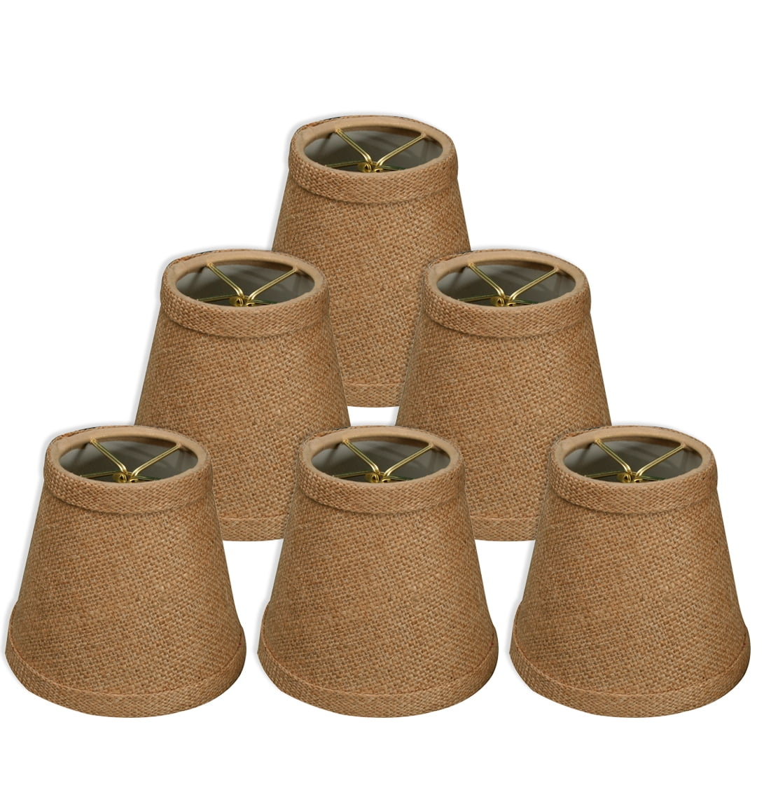 5" Hardback Empire Chandelier Lamp Shades Set of 6 Burlap