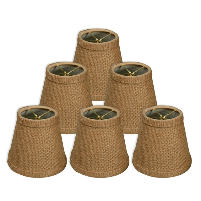 5" Hardback Empire Chandelier Lamp Shades Set of 6 Burlap