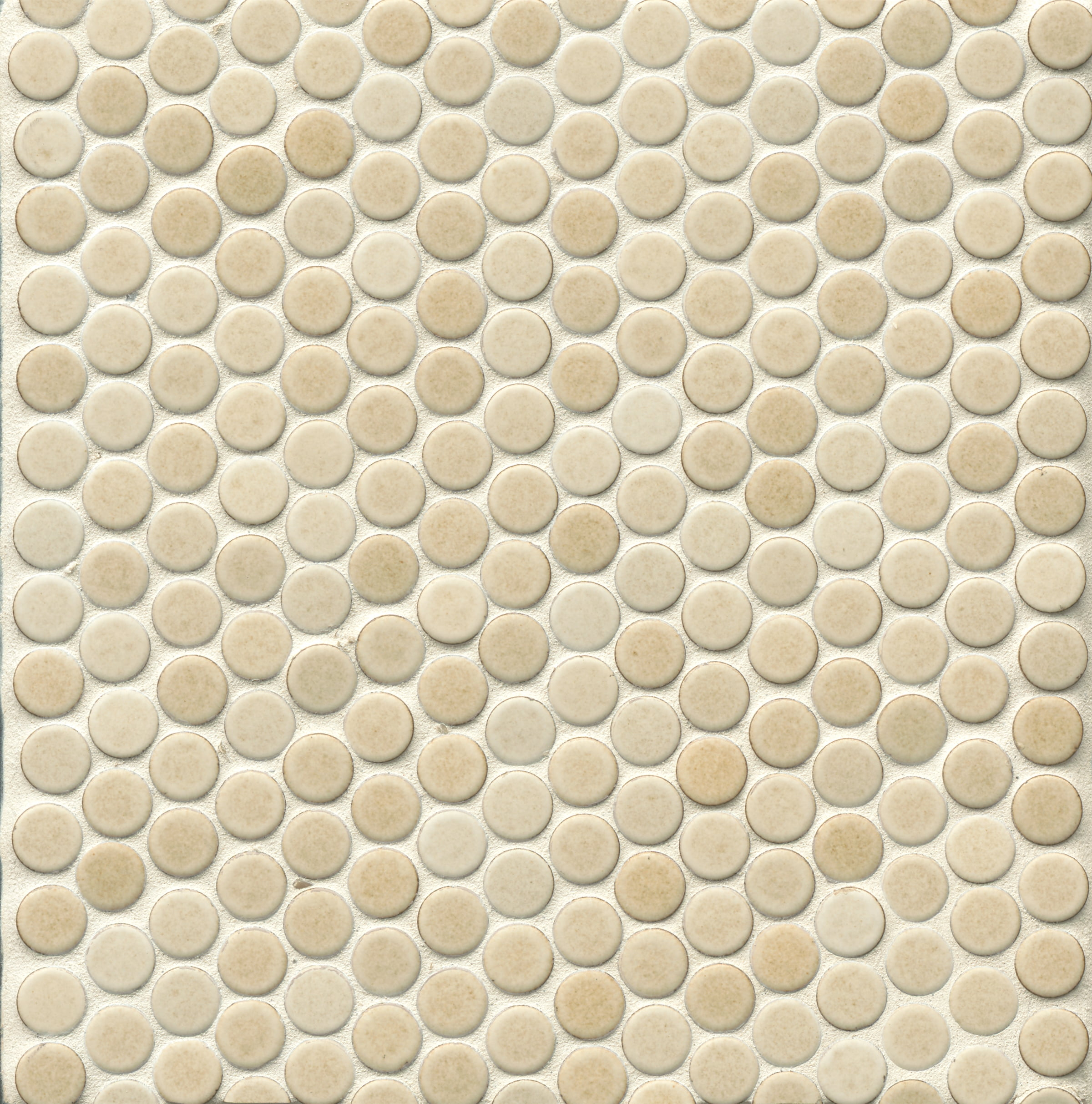 Bedrosians 360 Matte Penny Round Porcelain Mosaic Tile 12" x 12", Beige (10-Pack, 10 SF)