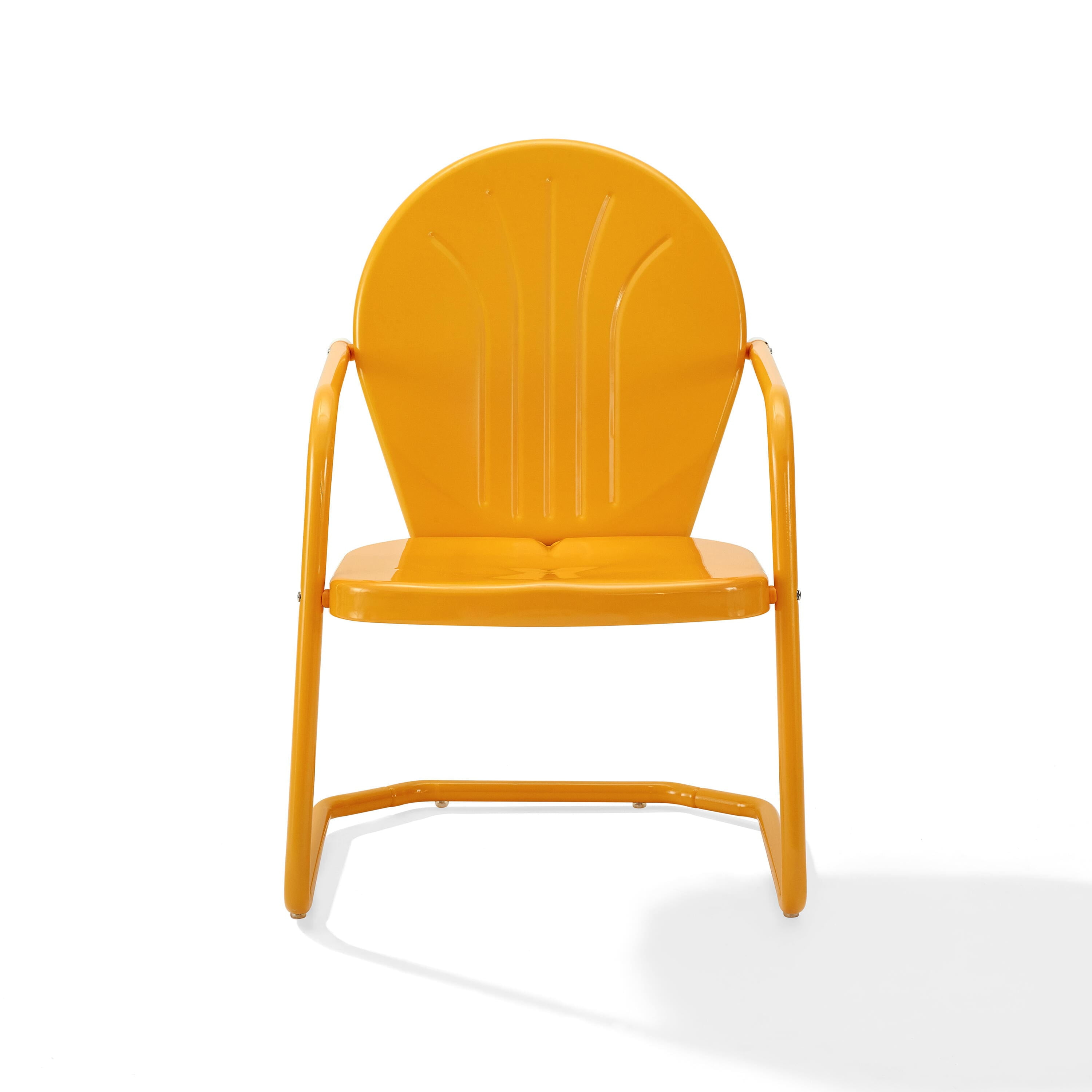 Crosley Furniture Griffith Outdoor Chair, Retro Metal Patio Chairs for Dining, Porch, Deck, Balcony, Tangerine