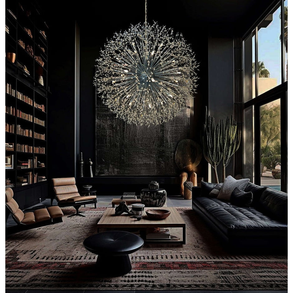 002/120GD Starburst Chandelier 47" Wide  Crystal Lighting Fixture Silver