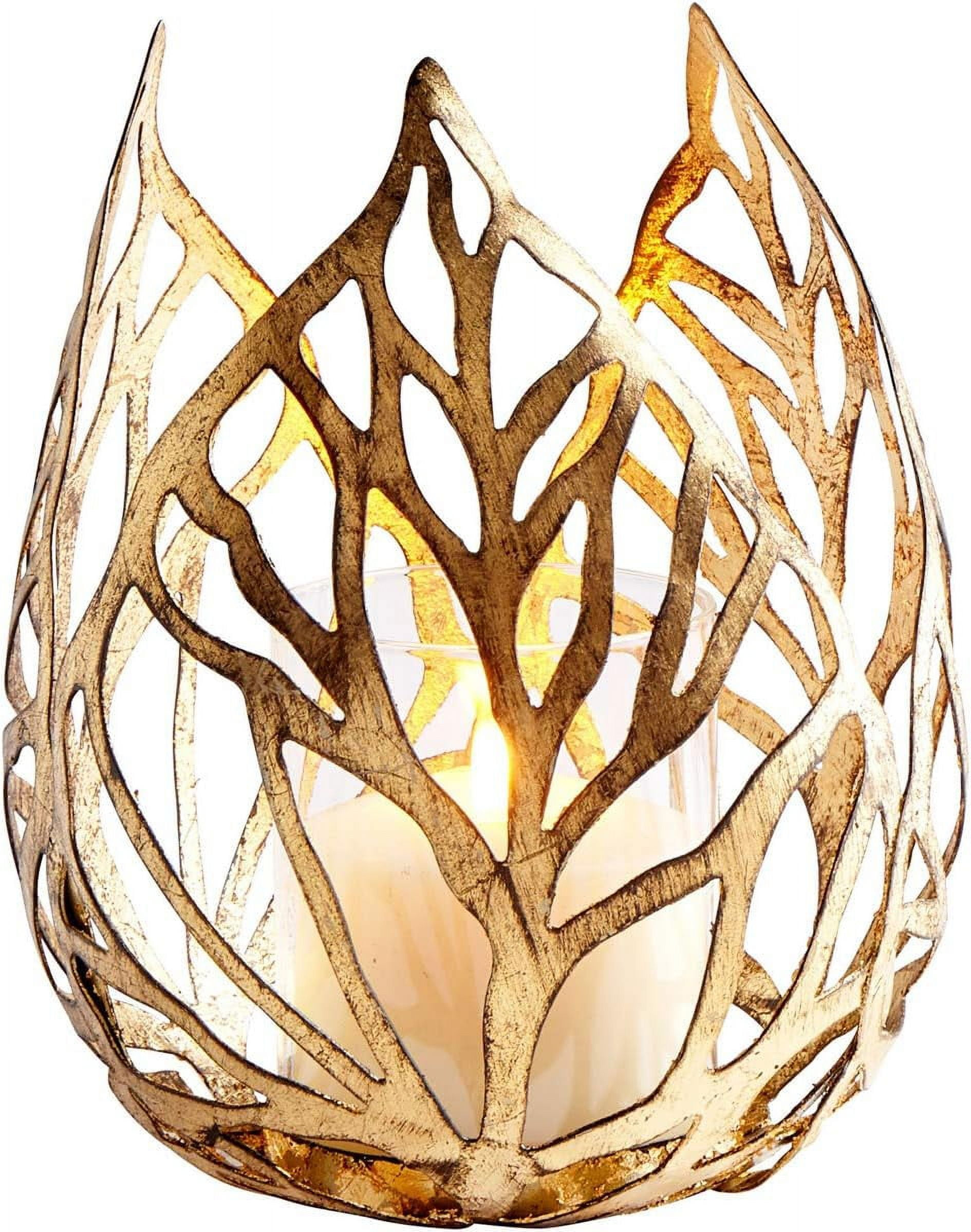 Sunrise Flame Large Candleholder 6.25 Inches Wide By 8.25 Inches High Cyan Lighting 09051