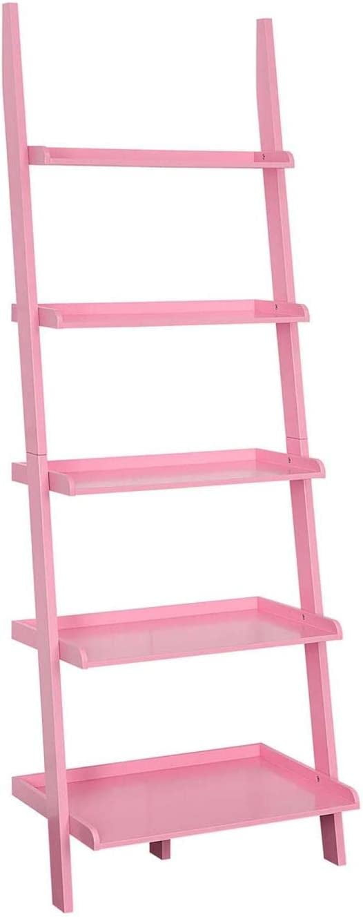 Convenience Concepts American Heritage Bookshelf Ladder, Light Pink