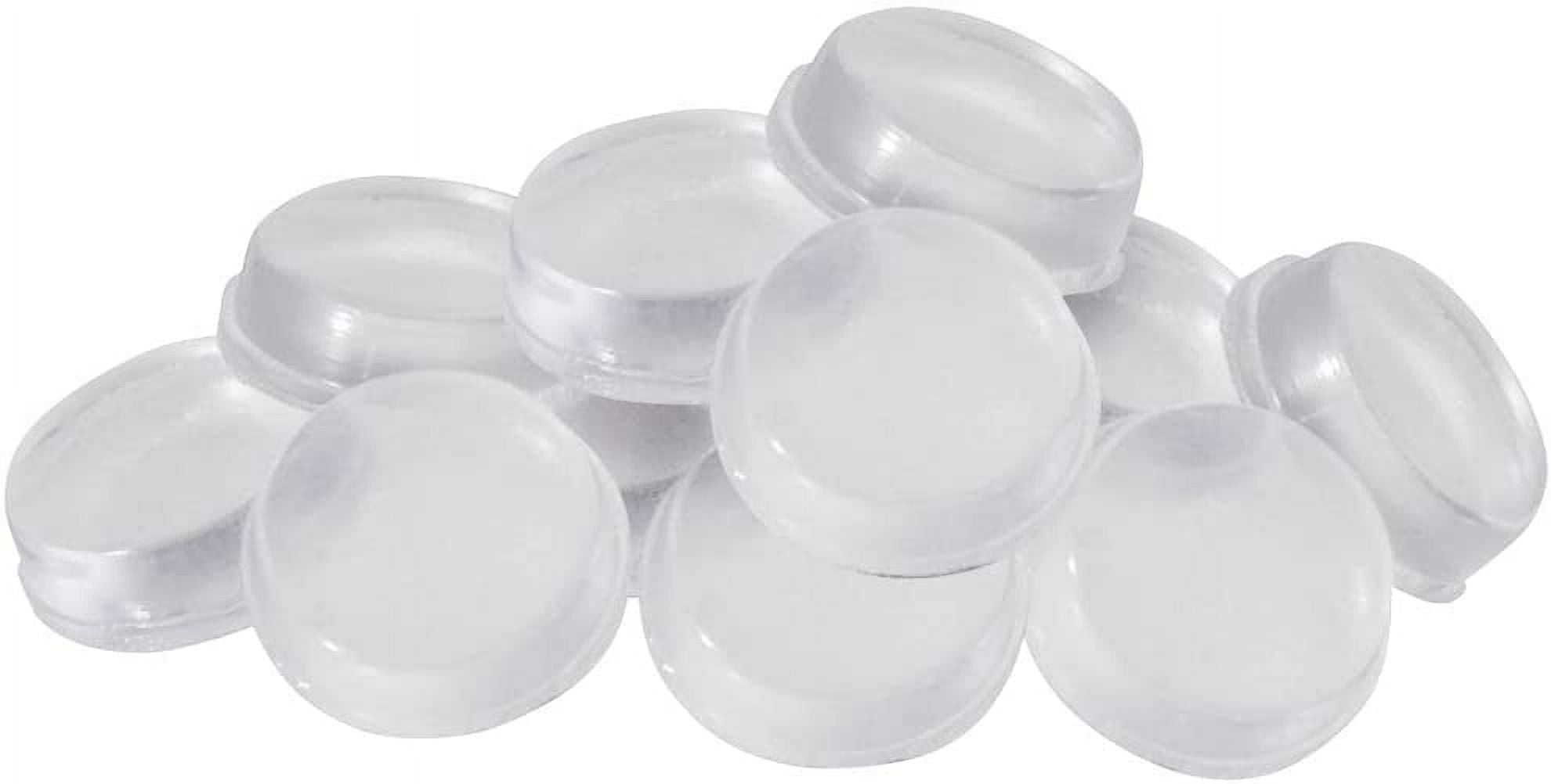 Super Sliders. size: 1/2" Round Self Stick Cabinet Bumpers Plastic, Clear, 12 Pack