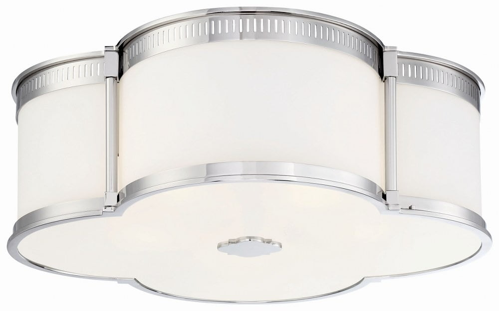 Minka Lavery Modern Ceiling Light Flush Mount Fixture 22" Polished Nickel Dimmable LED Etched White Glass for Bedroom Kitchen Home