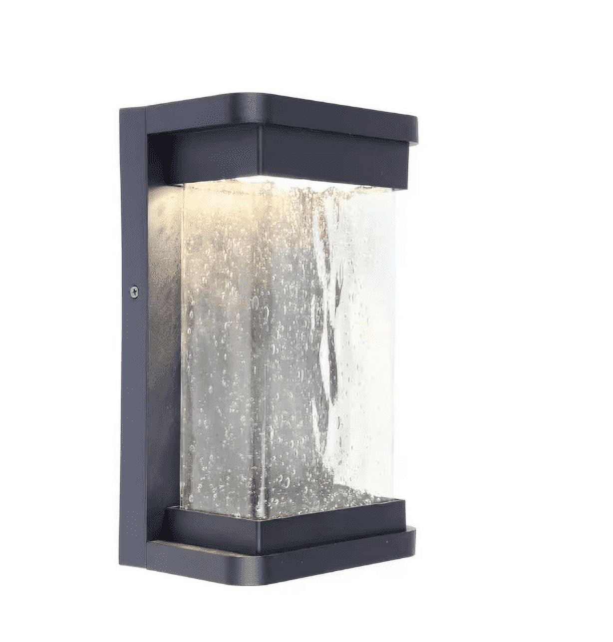 1-Light Black Integrated LED Outdoor Wall Lantern Sconce