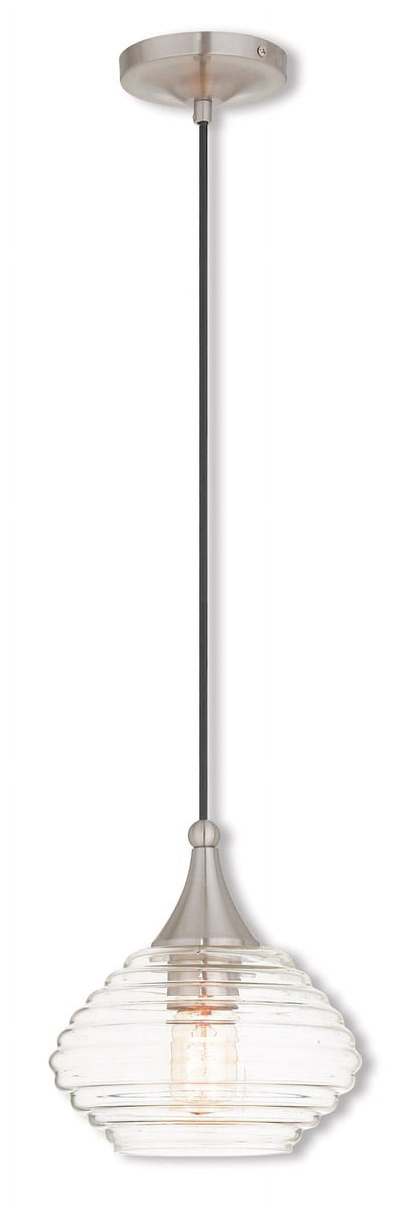 Livex Lighting Art Glass 1 - Light Pendant in  Brushed Nickel