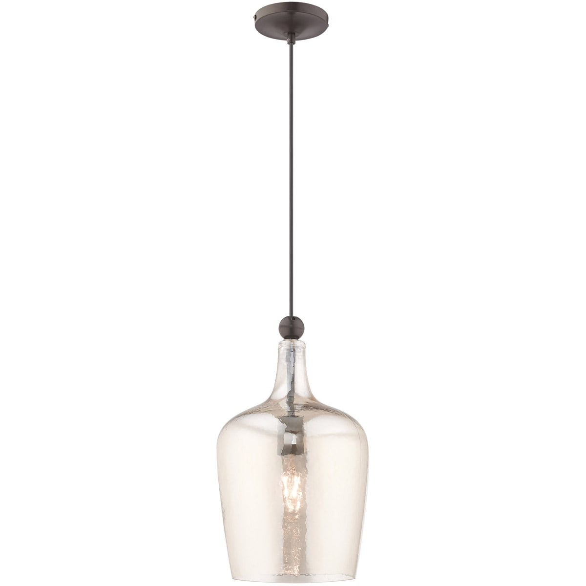 Livex Lighting Art Glass 1 - Light Pendant in  English Bronze
