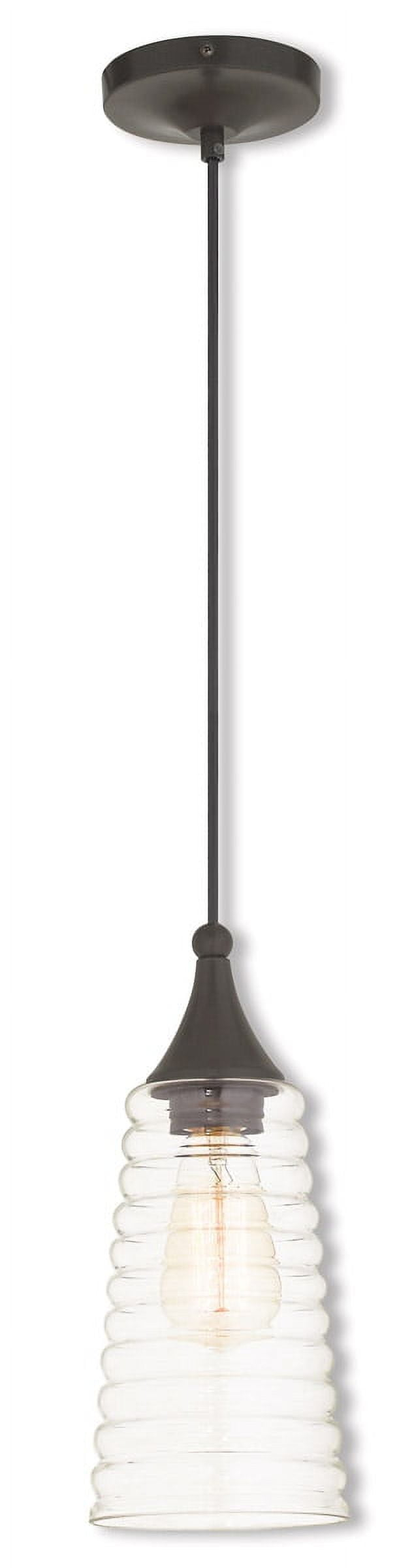 Livex Lighting Art Glass 1 - Light Pendant in  English Bronze