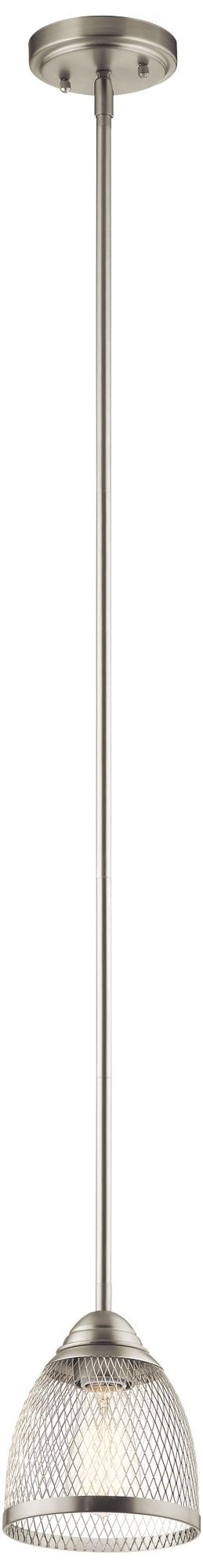 1 Light Mini Pendant 7.75 Inches Tall By 6 Inches Wide-Brushed Nickel Finish Kichler Lighting 52272Ni
