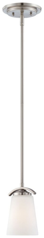 1 Light Mini Pendant In Transitional Style 7.5 Inches Tall By 4.75 Inches Wide-Brushed Nickel Finish Minka Lavery 4961-84