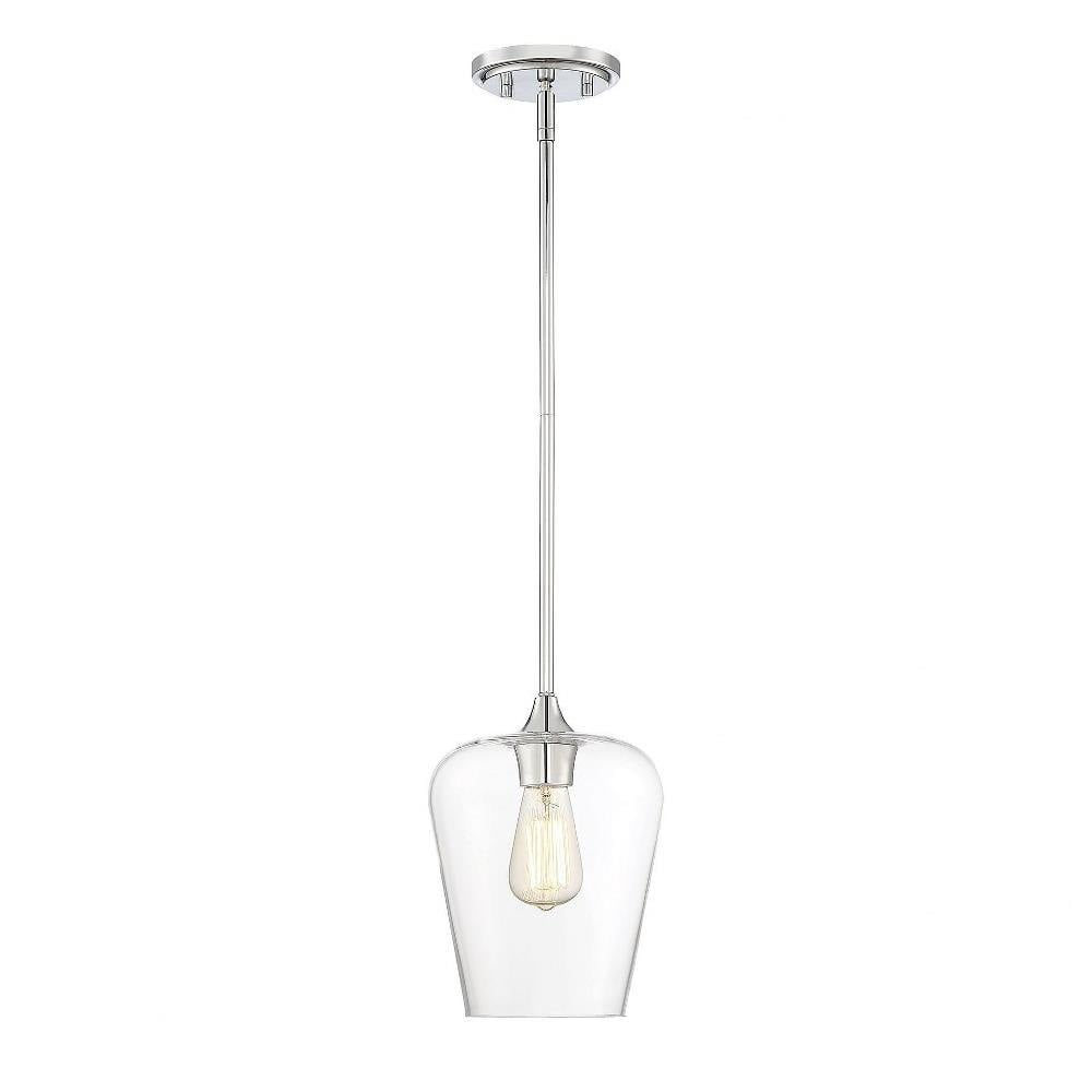 1 Light Pendant-Contemporary Style with Transitional and Bohemian Inspirations-10.5 inches Tall By 8 inches Wide-Polished Chrome Finish Bailey Street