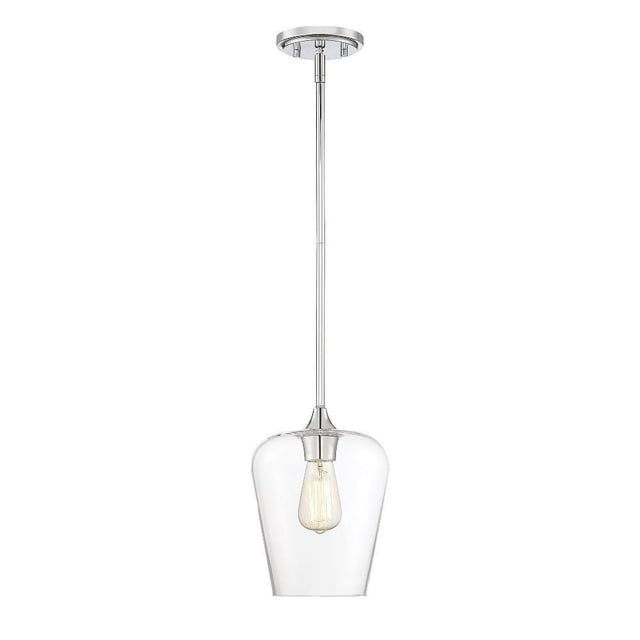 1 Light Pendant-Contemporary Style with Transitional and Bohemian Inspirations-10.5 inches Tall By 8 inches Wide-Polished Chrome Finish Bailey Street