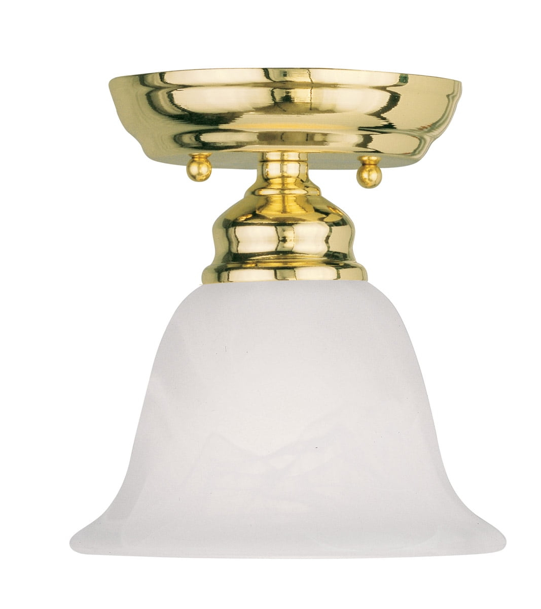 Livex Lighting Essex 1 - Light Flush Mount in  Polished Brass