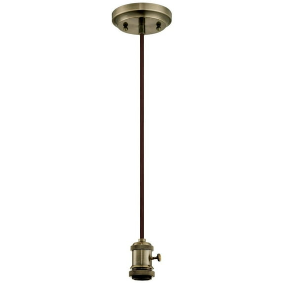 1 Light Retro Mini Pendant with Turn Knob Antique Brass Finish