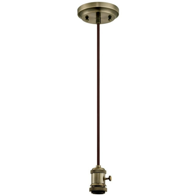 1 Light Retro Mini Pendant with Turn Knob Antique Brass Finish