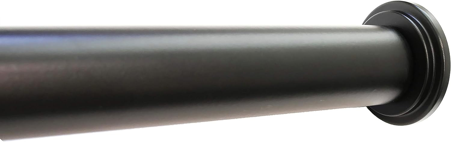 1" No Drilling Shower Closet Window Tension Rod, Heavy Duty, 42"-72", Matte Black