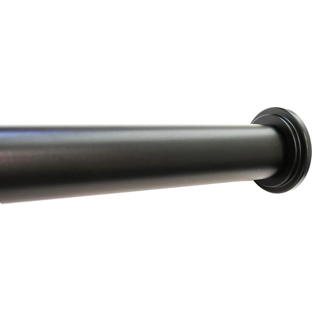1" No Drilling Shower Closet Window Tension Rod, Heavy Duty, 42"-72", Matte Black