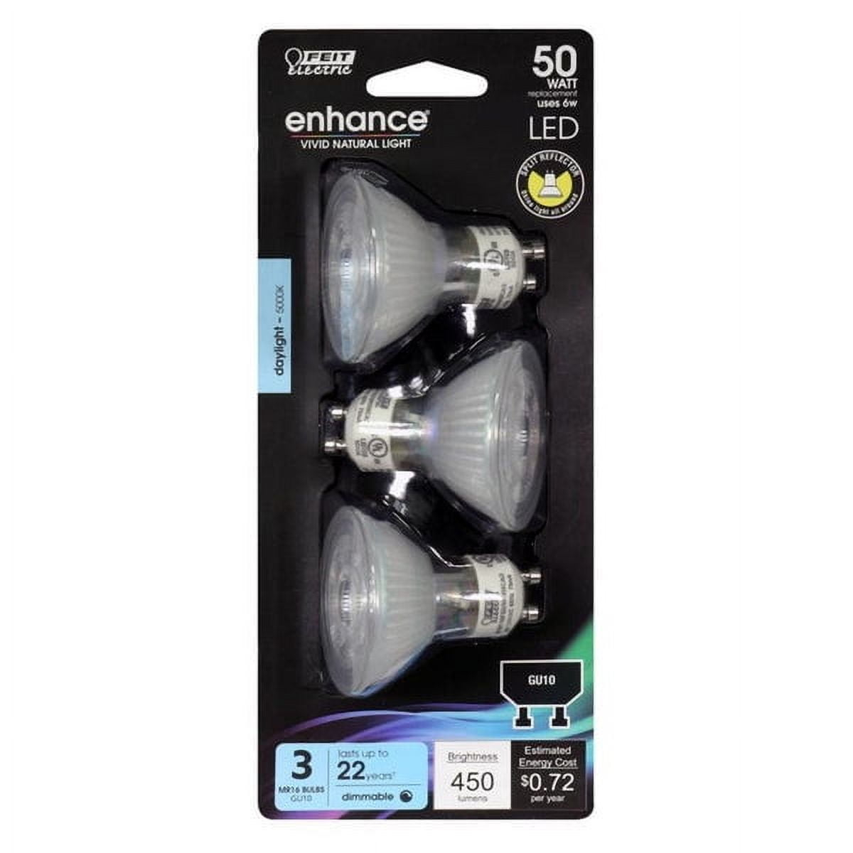 1 PC Feit Enhance MR16 GU10 LED Bulb Daylight 50 Watt Equivalence 3 pk