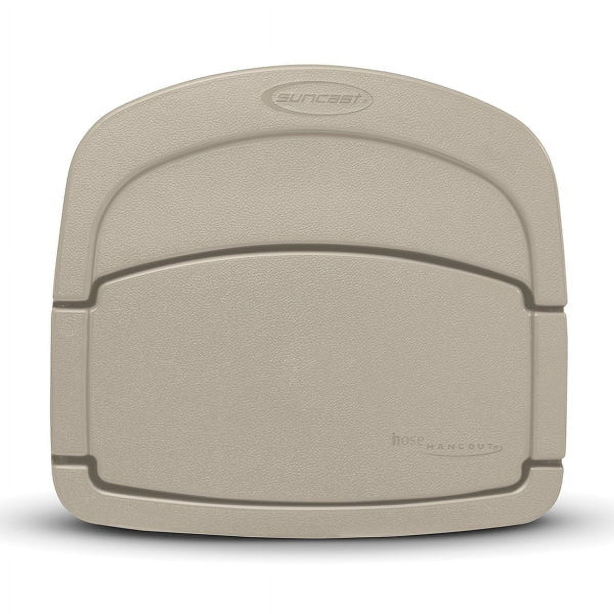 Suncast CPLDHH15000 Deluxe Garden Hangout with 150-Foot Capacity and Enclosed Storage Compartment, DHH150 Hose Hanger, Light Taupe