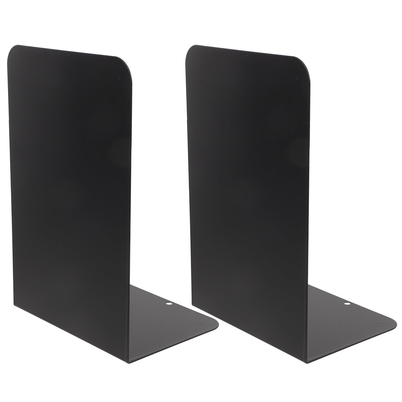 1 Pair Metal Bookend Heavy Duty and Decorative Modern Design with Non-Skid Base (Black)