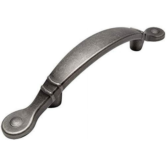 Pack - Cosmas 9980WN Weathered Nickel Cabinet Hardware Arched Handle Pull - 3" Inch (76mm) Hole Centers, 5-1/2" Overall Length