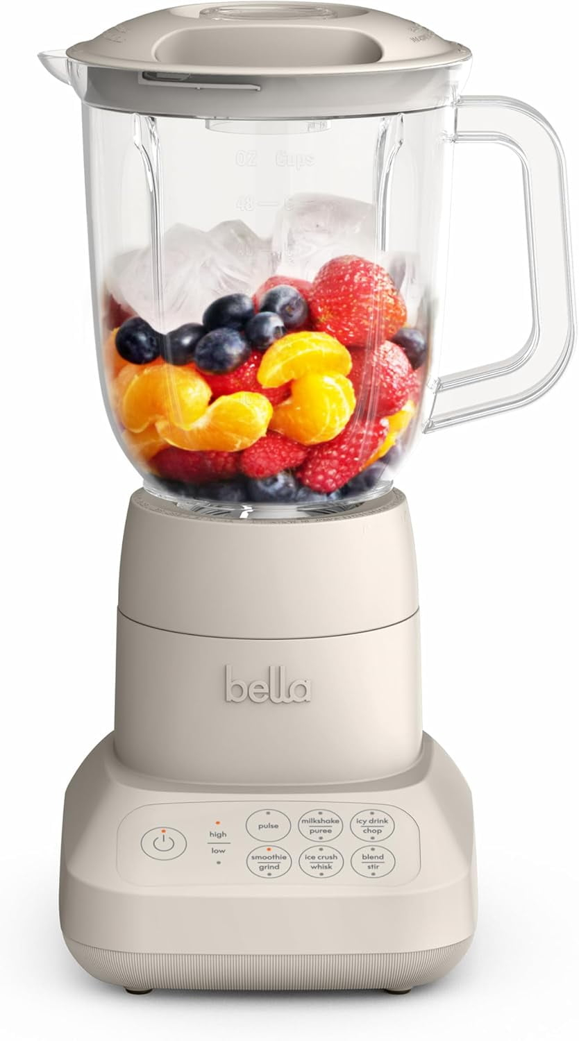 10 Speed Countertop Blender, Juicer & Smoothie Maker, Fits-anywhere Kitchenware, Slim Flip & Store Design, Dishwasher Safe 48oz Capacity Pitcher & Lid, Stainless Steel Blade, 450 Watt, Oatmilk