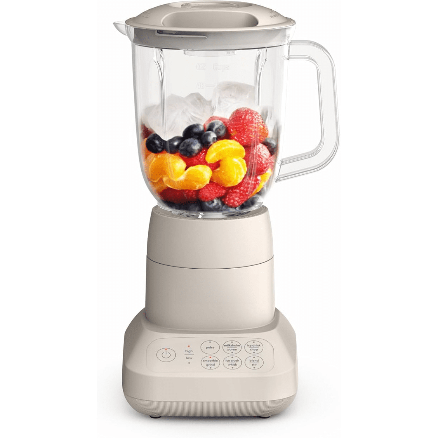10 Speed Countertop Blender, Juicer & Smoothie Maker, Fits-anywhere Kitchenware, Slim Flip & Store Design, Dishwasher Safe 48oz Capacity Pitcher & Lid, Stainless Steel Blade, 450 Watt, Oatmilk
