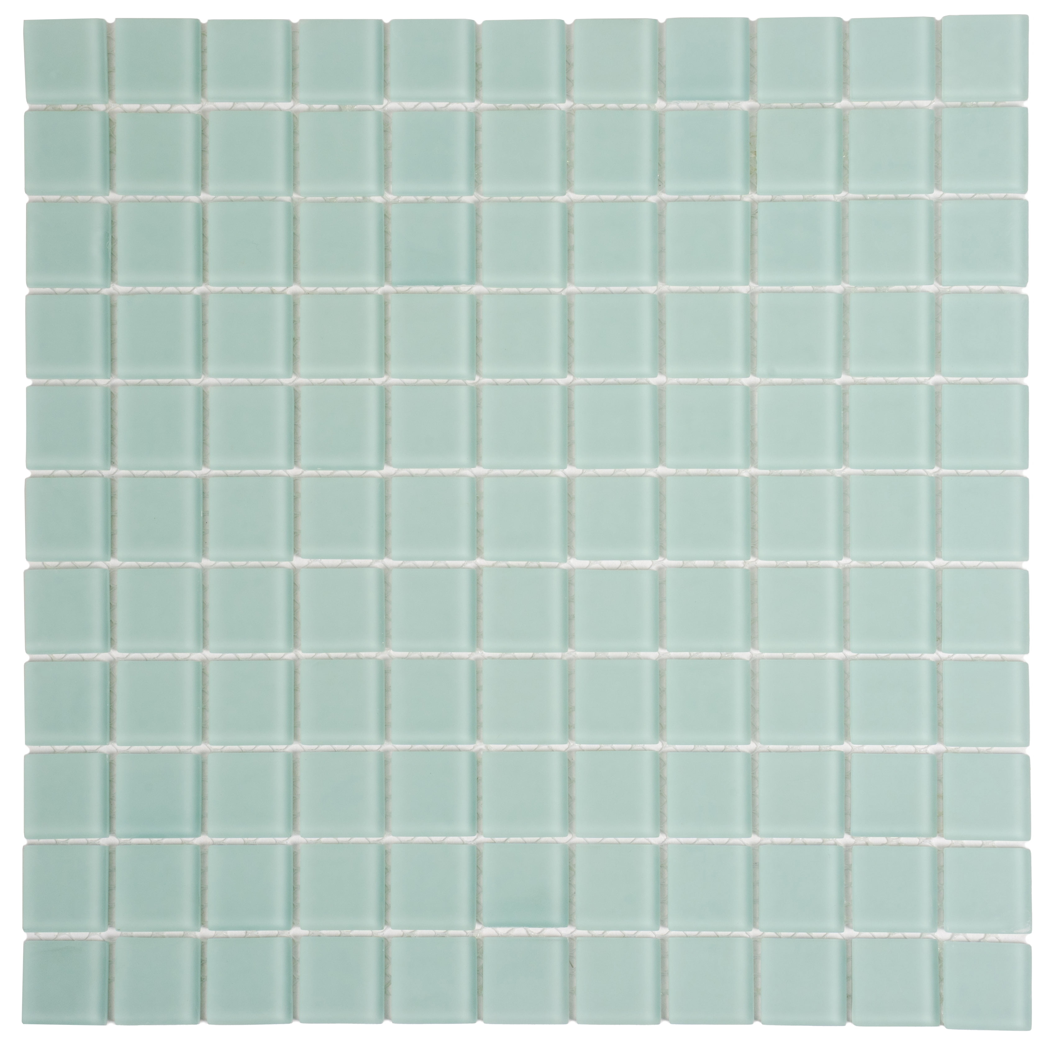 10 pack Blizzard Blue 11.8 in. x 11.8 in. 1 in. x 1 in. Matte Finished Glass Mosaic Floor and Wall Tile (9.67 sq. ft./Case)