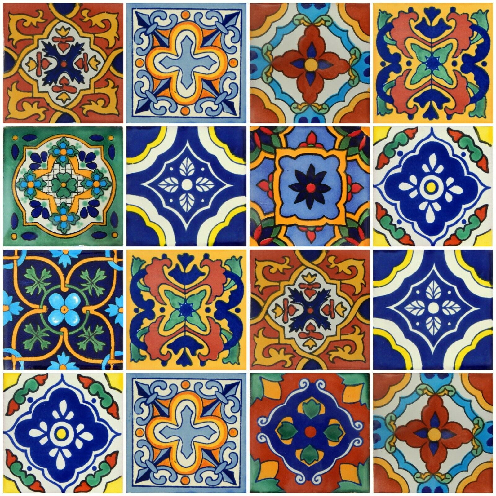 Handpainted Multicolor Ceramic Wall Tiles for Kitchen and Bathroom