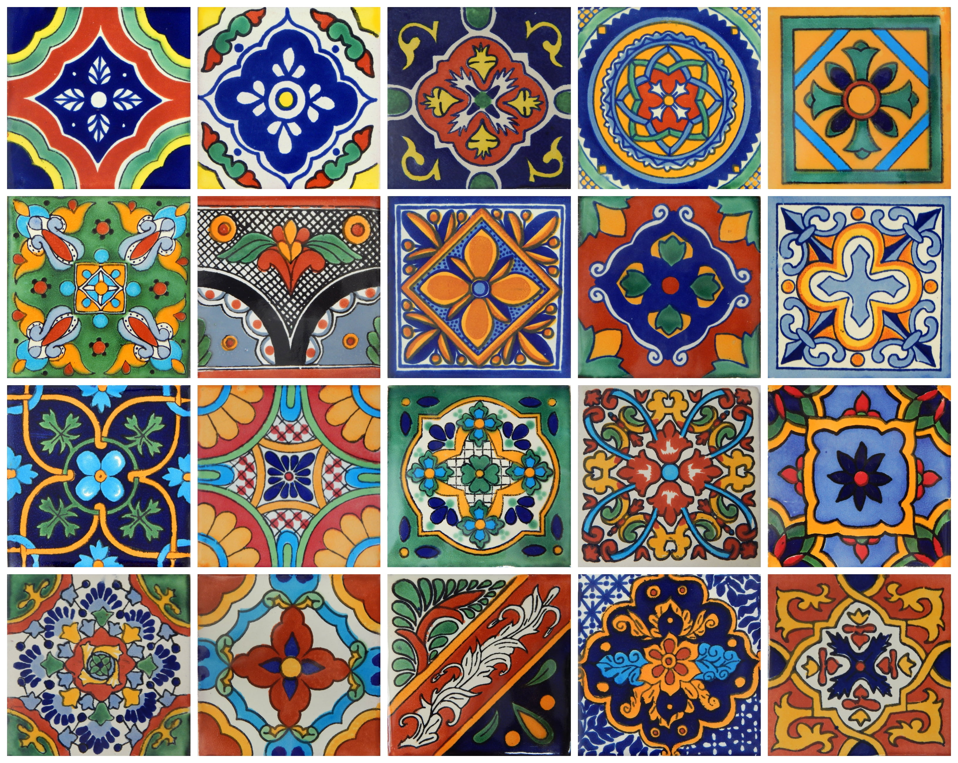 Handpainted Multicolor Ceramic Wall Tiles for Kitchen and Bathroom